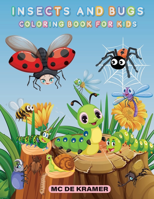 Front cover_Insects and bugs coloring book for kids