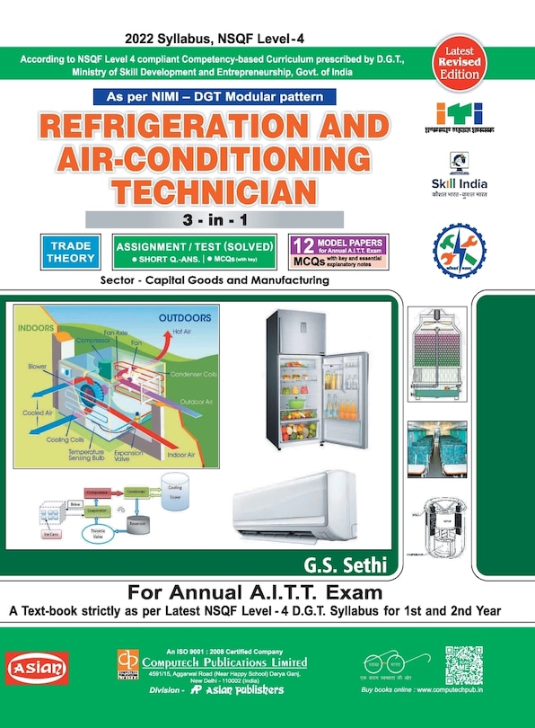 Front cover_Refrigeration & AC 3-In-1 Th./Asst./Model Papers (Nsqf -4 Syll.) 1st & 2nd Yr.