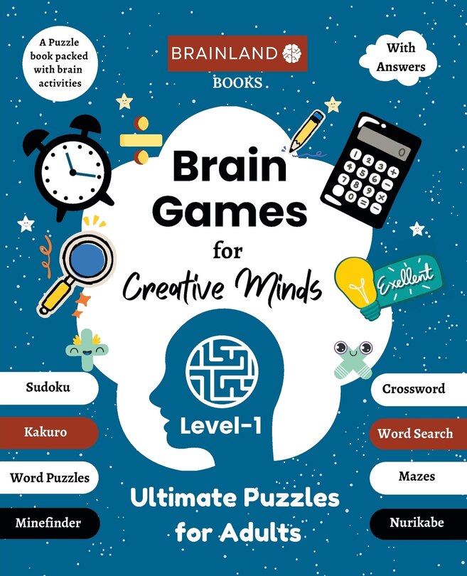 Front cover_Brain Games for Creative Minds - Ultimate Puzzles for Adults - Level 1