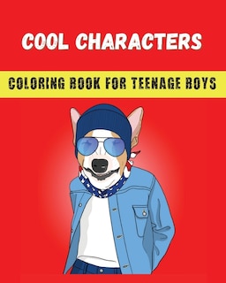 Front cover_Cool Characters Coloring book for teenage boys