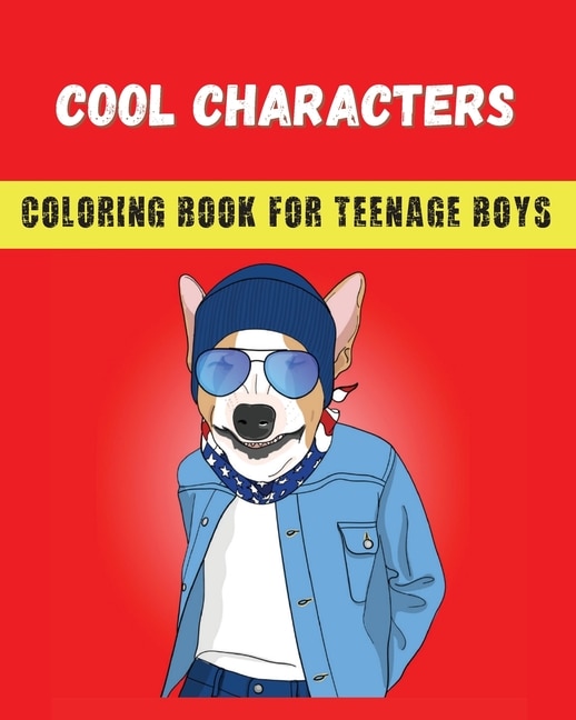 Front cover_Cool Characters Coloring book for teenage boys