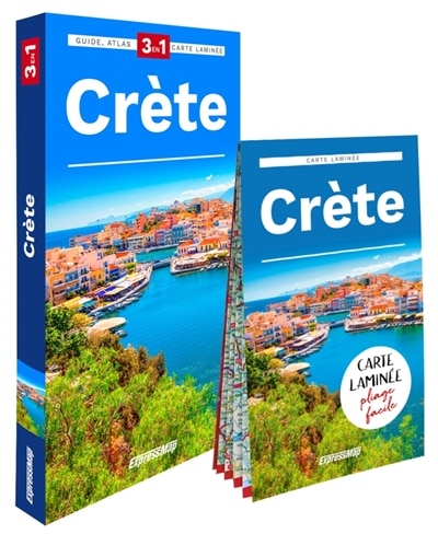 Front cover_Crète : 3 en 1 : guide + atlas + carte laminée