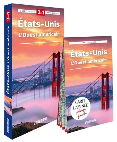 Front cover_Etats-Unis, l'Ouest américain : 3 en 1 : guide, atlas, carte laminée