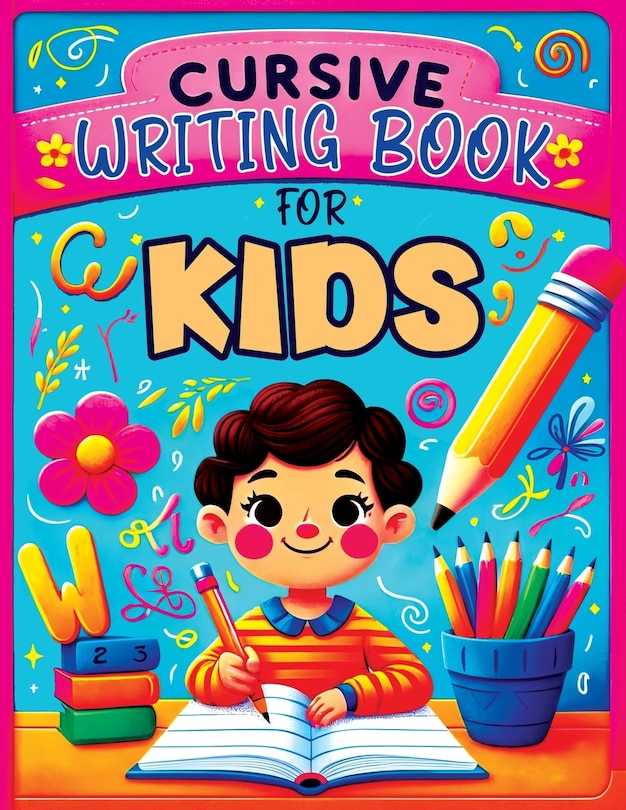 Front cover_Cursive Writing Books for Kids age 8-10