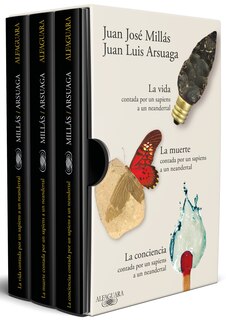 Front cover_Estuche La vida, La muerte y La conciencia contadas por un sapiens a un neandertal / Life, Death, Conscience as Told by a Sapiens to a Neanderthal, Boxed Set