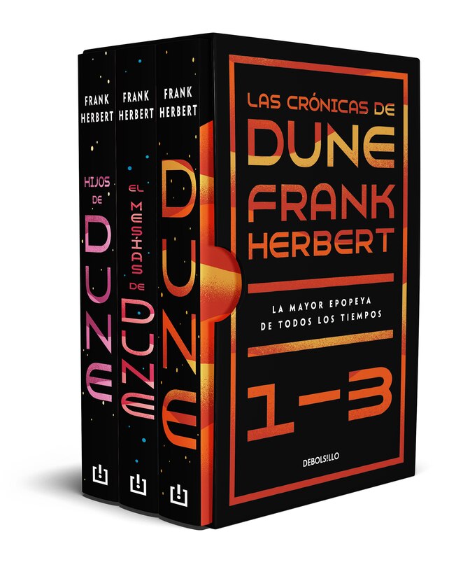 Front cover_Estuche Las Crónicas De Dune: Dune, El Mesías De Dune E Hijos De Dune / Frank Herbert's Dune Saga 3-book Boxed Set: Dune,dune Messiah, And Children Of Dune