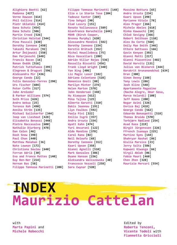 Front cover_Maurizio Cattelan: Index