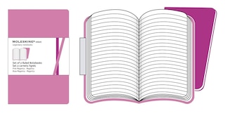 Moleskine Volant Notebook (Set of 2 ), Extra Large, Ruled, Pink Magenta, Magenta, Soft Cover (7.5 x 10)
