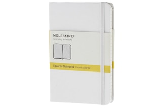 Moleskine Classic Notebook, Pocket, Squared, White, Hard Cover (3.5 x 5.5)