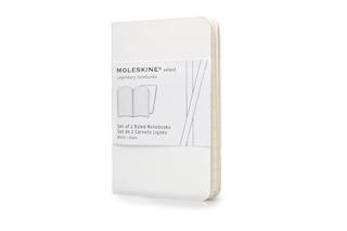 Moleskine Volant Notebook (Set of 2 ), Extra Small, Ruled, White, Soft Cover (2.5 x 4)