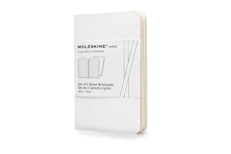 Moleskine Volant Notebook (Set of 2 ), Extra Small, Ruled, White, Soft Cover (2.5 x 4)