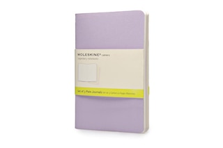 Moleskine Cahier Journal (Set of 3), Pocket, Plain, Persian Lilac, Frangipane Yellow, Peach Blossom Pink, Soft Cover (3.5 x 5.5)