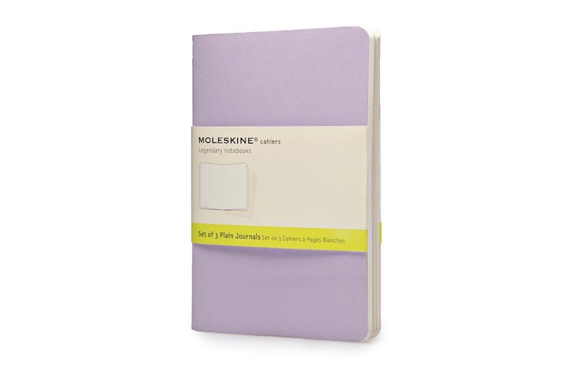 Moleskine Cahier Journal (Set of 3), Pocket, Plain, Persian Lilac, Frangipane Yellow, Peach Blossom Pink, Soft Cover (3.5 x 5.5)