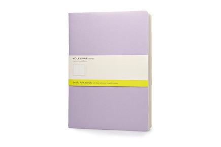 Moleskine Cahier Journal (Set of 3), Extra Large, Plain, Persian Lilac, Frangipane Yellow, Peach Blossom Pink, Soft Cover (7.5 x 10)