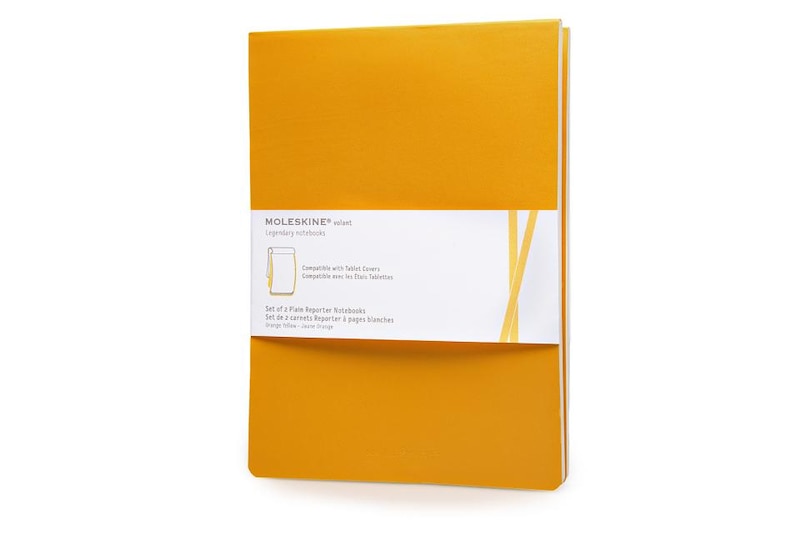 Moleskine Volant Reporter Refill Notebook for iPad, Plain, (Set of 2), Orange Yellow (7 x 9)