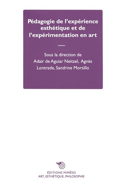 Front cover_Pédagogie de l'expérience esthétique et de l'expérimentation en art