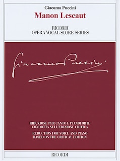 Couverture_Manon Lescaut Ricordi Opera Vocal Score Series