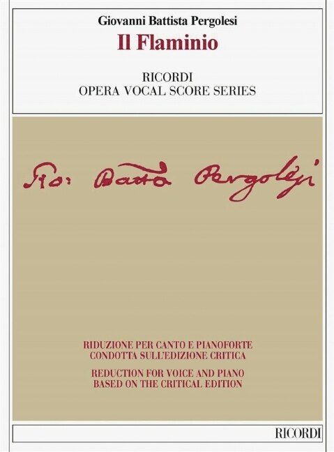 Front cover_Il Flaminio Vocal Score based on the Critical Edition by Ivano Bettin