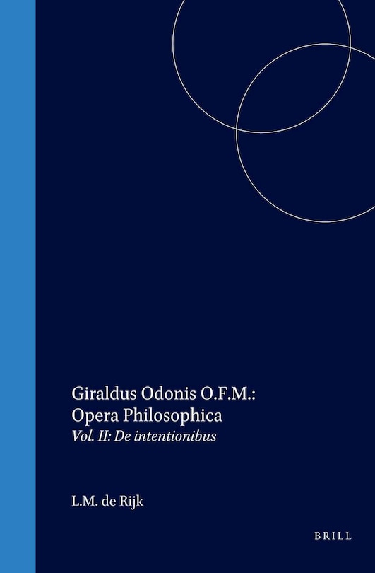 Couverture_Giraldus Odonis O.F.M.: Opera Philosophica