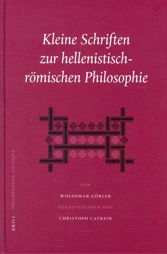 Couverture_Kleine Schriften zur hellenistisch-r&ouml;mischen Philosophie