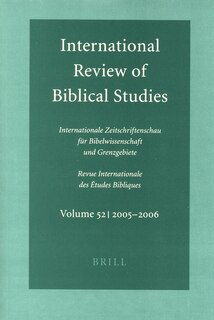 Couverture_International Review of Biblical Studies, Volume 52 (2005-2006)
