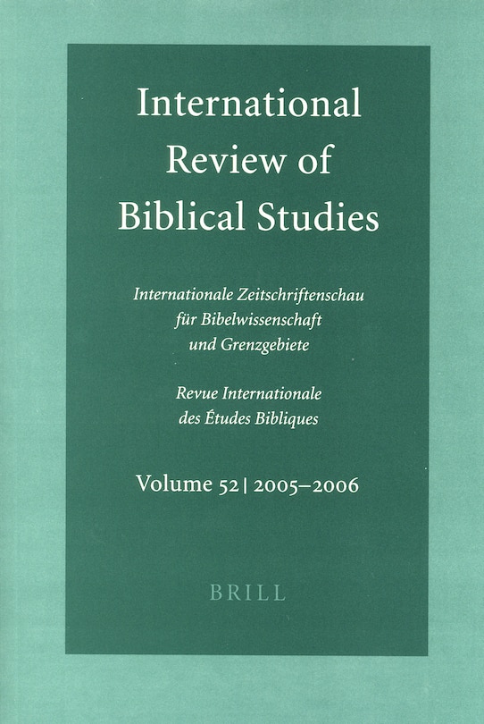 Couverture_International Review of Biblical Studies, Volume 52 (2005-2006)