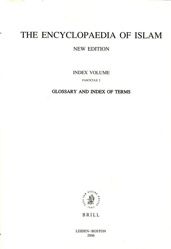 Front cover_Encyclopaedia of Islam, Glossary and Index of Terms