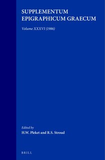 Couverture_Supplementum Epigraphicum Graecum, Volume XXXVI (1986)