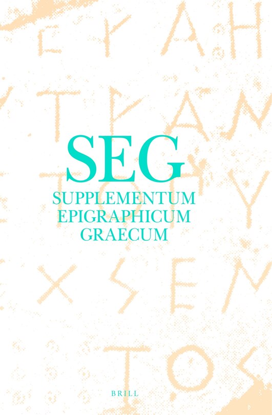 Couverture_Supplementum Epigraphicum Graecum, Volume XXXV (1985)