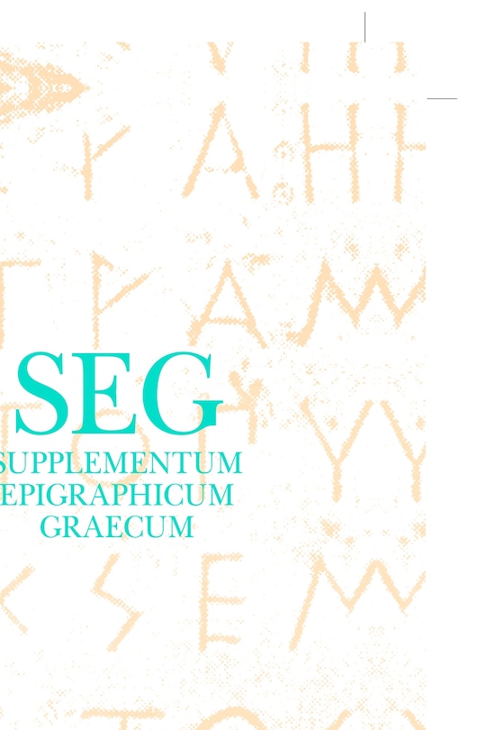 Couverture_Supplementum Epigraphicum Graecum, Volume XXXIII (1983)