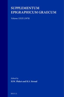 Front cover_Supplementum Epigraphicum Graecum, Volume XXIX (1979)