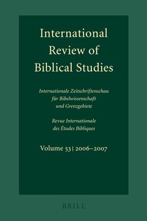 Couverture_International Review of Biblical Studies, Volume 53 (2006-2007)