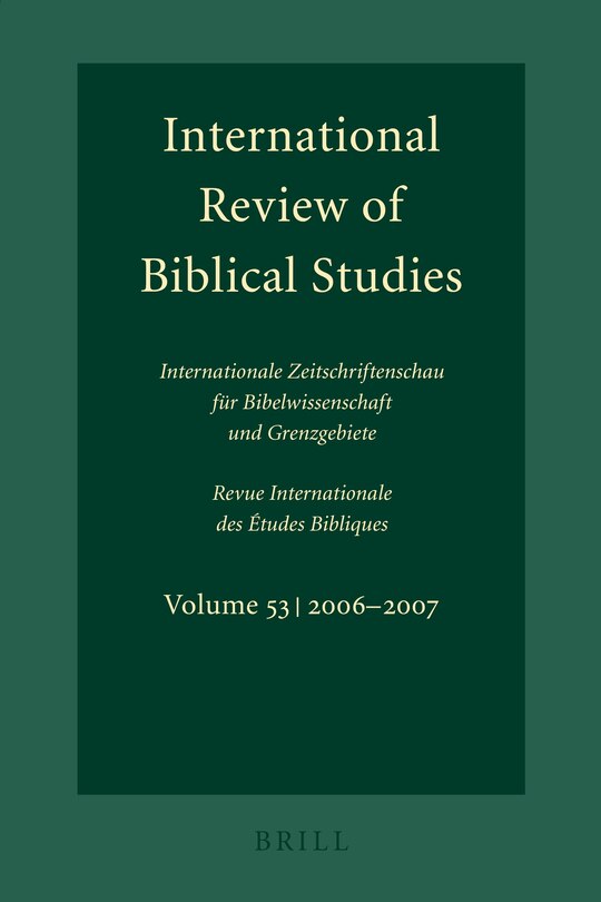 Couverture_International Review of Biblical Studies, Volume 53 (2006-2007)
