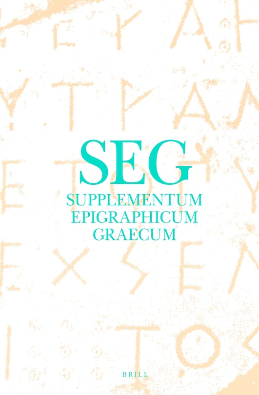 Couverture_Supplementum Epigraphicum Graecum, Volume XXXVII (1987)
