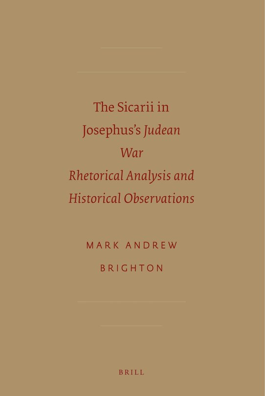 Couverture_The Sicarii in Josephus's Judean War