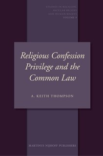 Couverture_Religious Confession Privilege and the Common Law