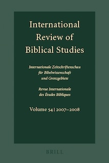Couverture_International Review of Biblical Studies, Volume 54 (2007-2008)