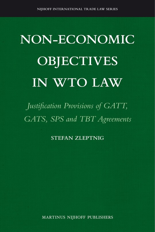 Couverture_Non-Economic Objectives in WTO Law