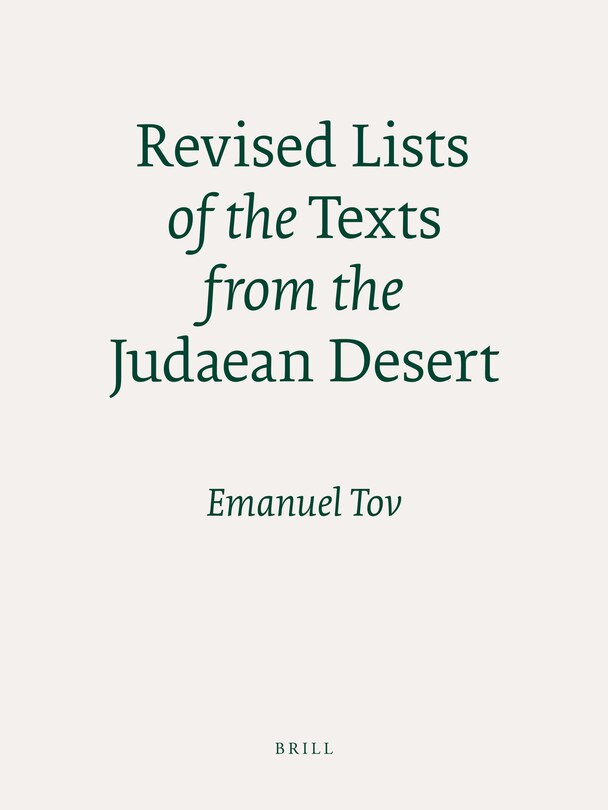 Couverture_Revised Lists of the Texts from the Judaean Desert