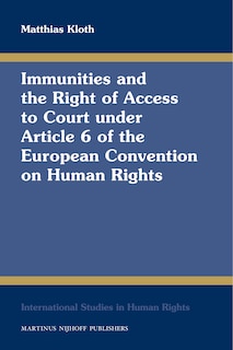 Front cover_Immunities and the Right of Access to Court under Article 6 of the European Convention on Human Rights