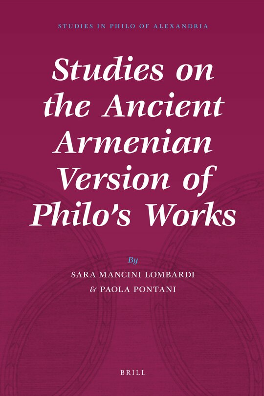 Couverture_Studies on the Ancient Armenian Version of Philo's Works