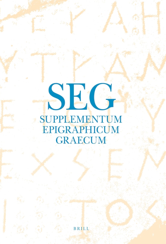Couverture_Supplementum Epigraphicum Graecum, Volume LVI (2006)