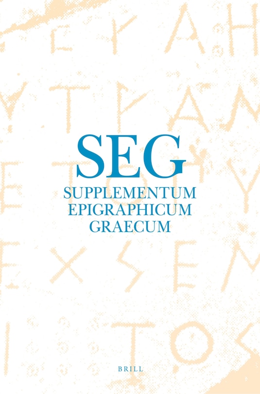 Front cover_Supplementum Epigraphicum Graecum, Volume LVIII (2008)