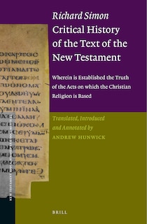 Front cover_Richard Simon Critical History of the Text of the New Testament