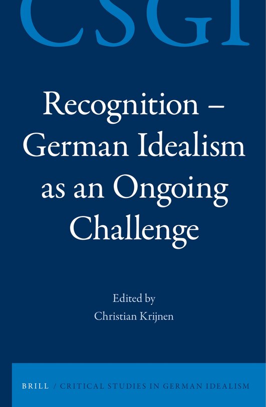 Couverture_Recognition - German Idealism as an Ongoing Challenge