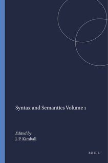 Front cover_Syntax and Semantics Volume 1