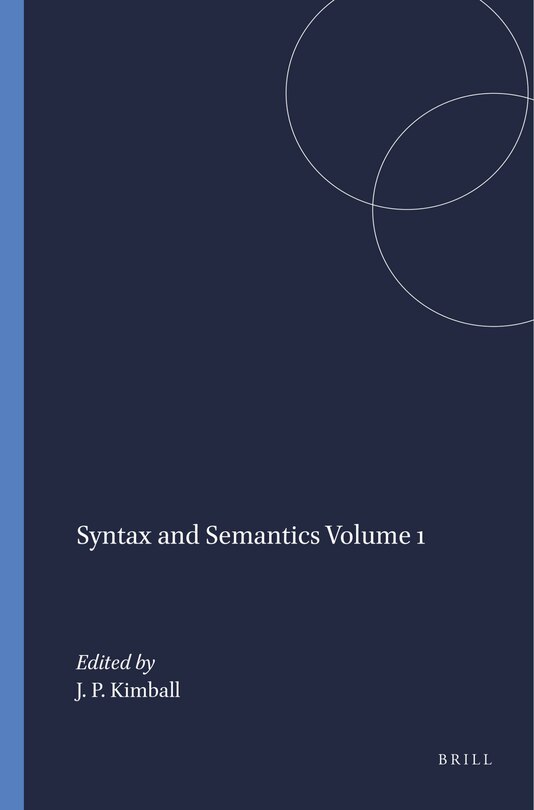 Front cover_Syntax and Semantics Volume 1