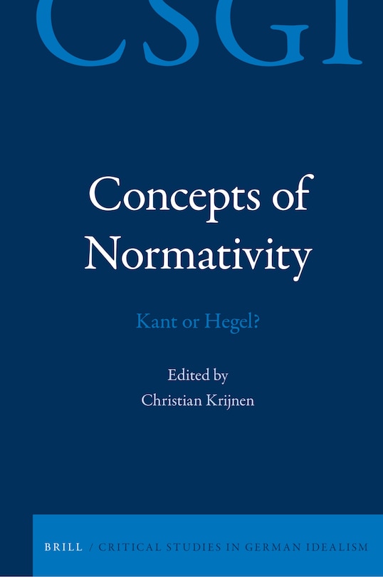 Couverture_Concepts of Normativity: Kant or Hegel?