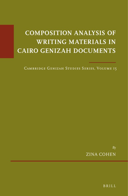 Couverture_Composition Analysis of Writing Materials in Cairo Genizah Documents