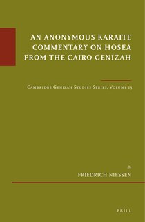 Front cover_An Anonymous Karaite Commentary on Hosea from the Cairo Genizah